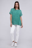 Ribbed Raglan Boat-Neck Top