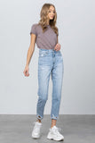 HIGH RISE TAPERED JEANS