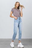 HIGH RISE TAPERED JEANS