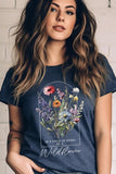 Roses Wildflower Floral Meadow Graphic T Shirts