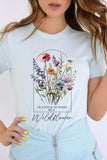 Roses Wildflower Floral Meadow Graphic T Shirts