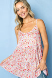 FLORAL TIERED RUFFLE CAMI PLUS TOP