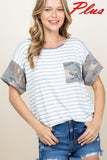 Stripe and Camo Pocket Plus Size