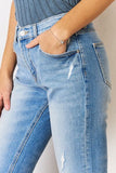 Kancan High Rise Distressed Slim Straight Jeans