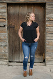 V-Neck Lace Blouse