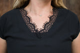 V-Neck Lace Blouse