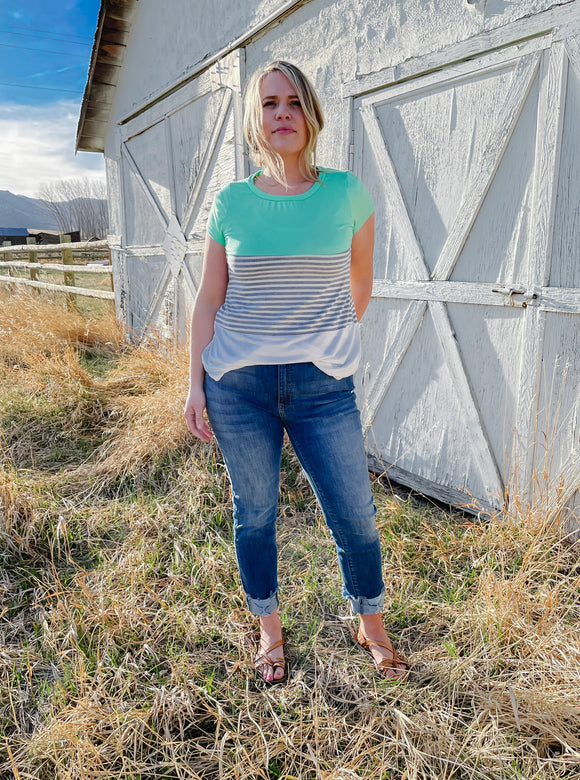 Stripe and Color Block Top